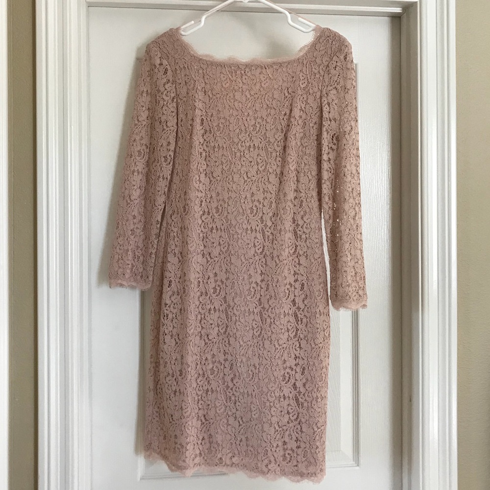 Adrianna Papell Lace Overlay Sheath Dress Size 8